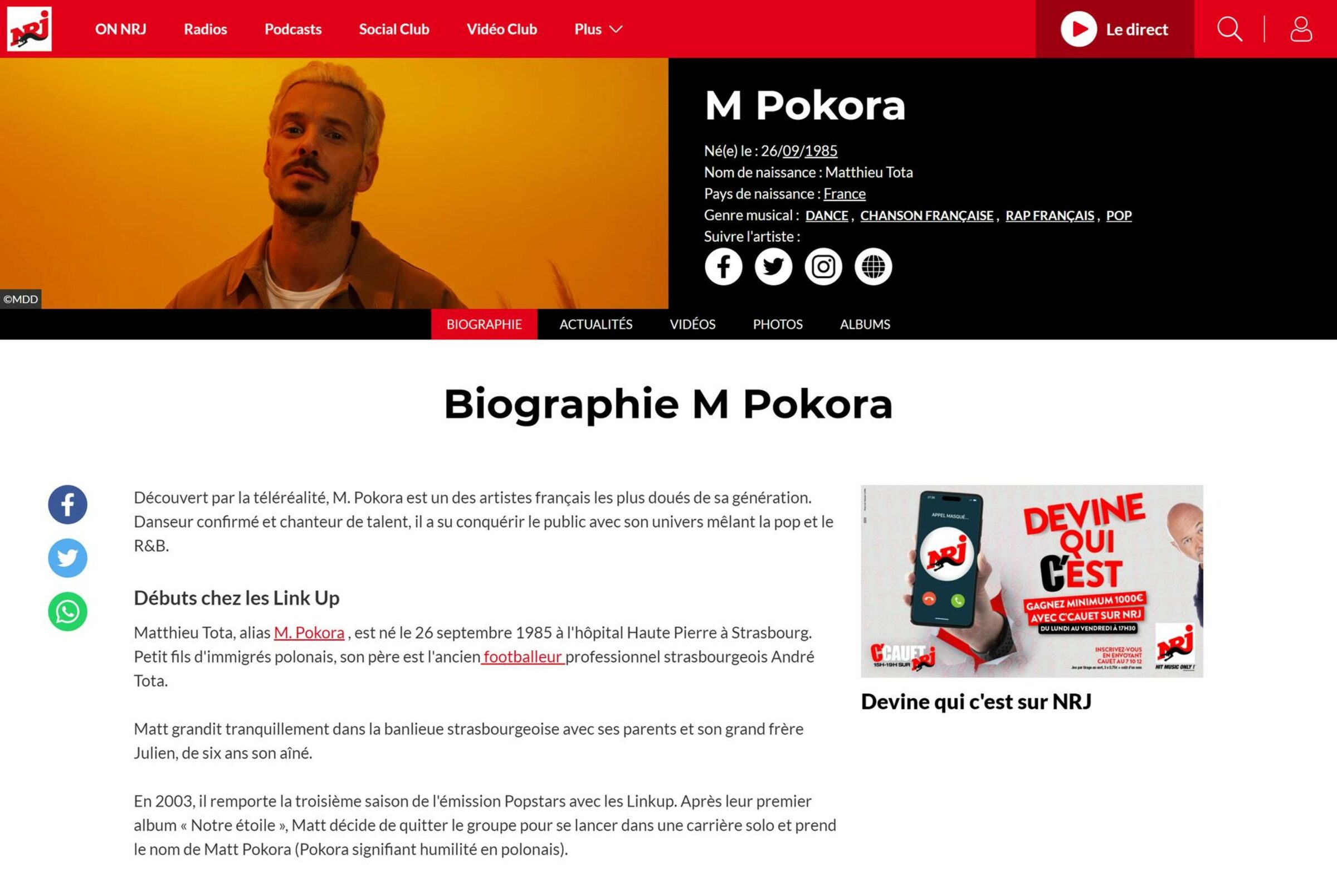 Refonte des sites — Groupe NRJ